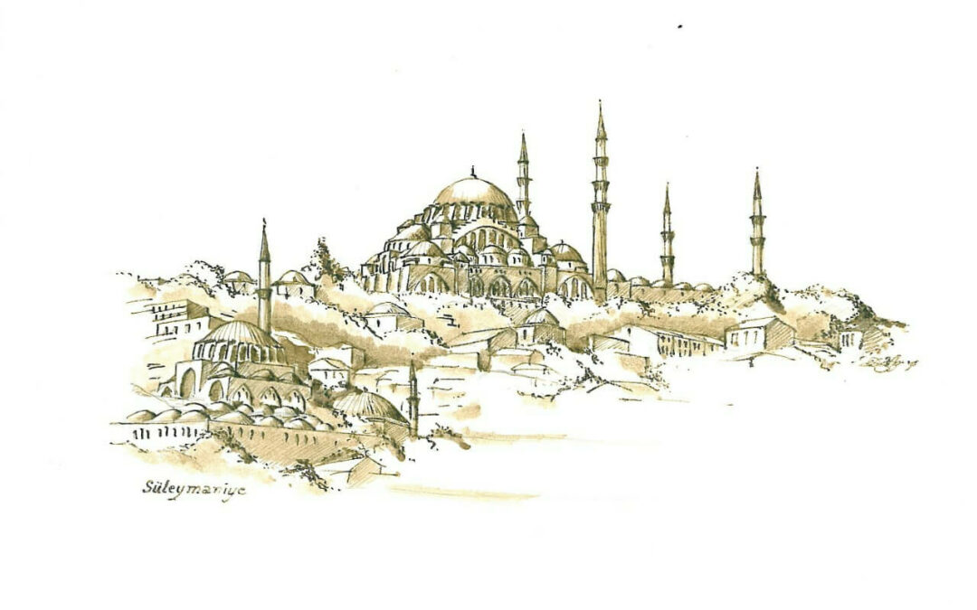 Istanbul-gewassen-pentekening-Suleymaniye-1994