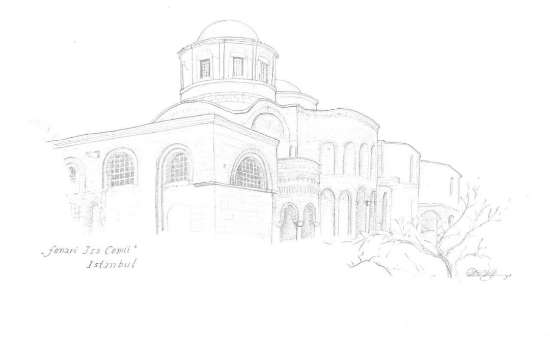 Istanbul-potloodtekening-1994-Istanbul-Fenari-Isa-Camii