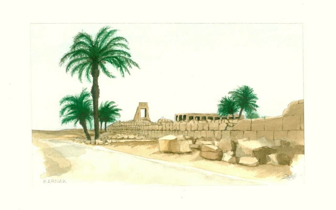 aquarel-1996-Egypte-TempelvanKarnak