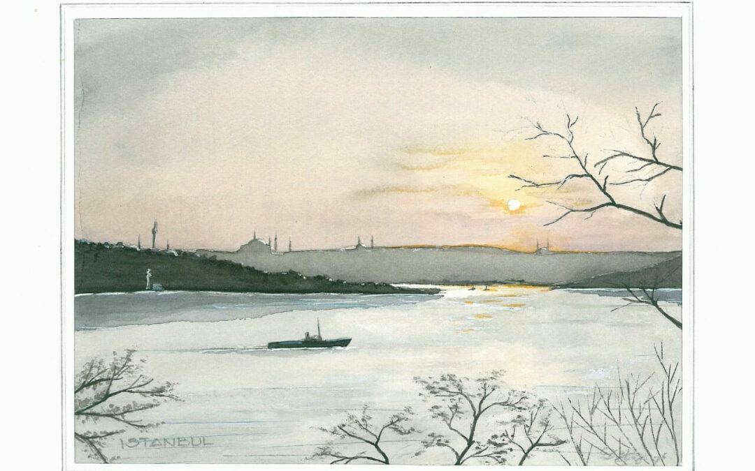 aquarel-1996-Istanbul-GoudenHoorn