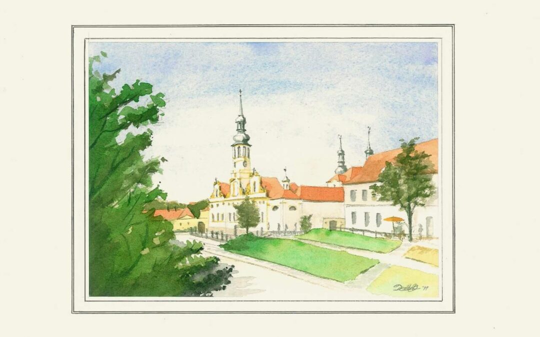 Aquarel 1997 Praag Loreto Heiligdom