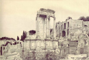 potlood cansonpapier 2001 Rome Forum Romanum