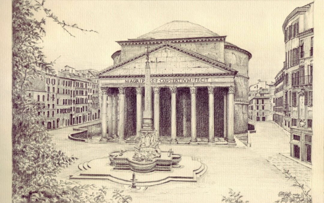 potlood-cansonpapier-2003-Rome-Pantheon