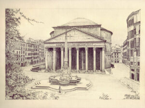 potlood cansonpapier 2003 Rome Pantheon