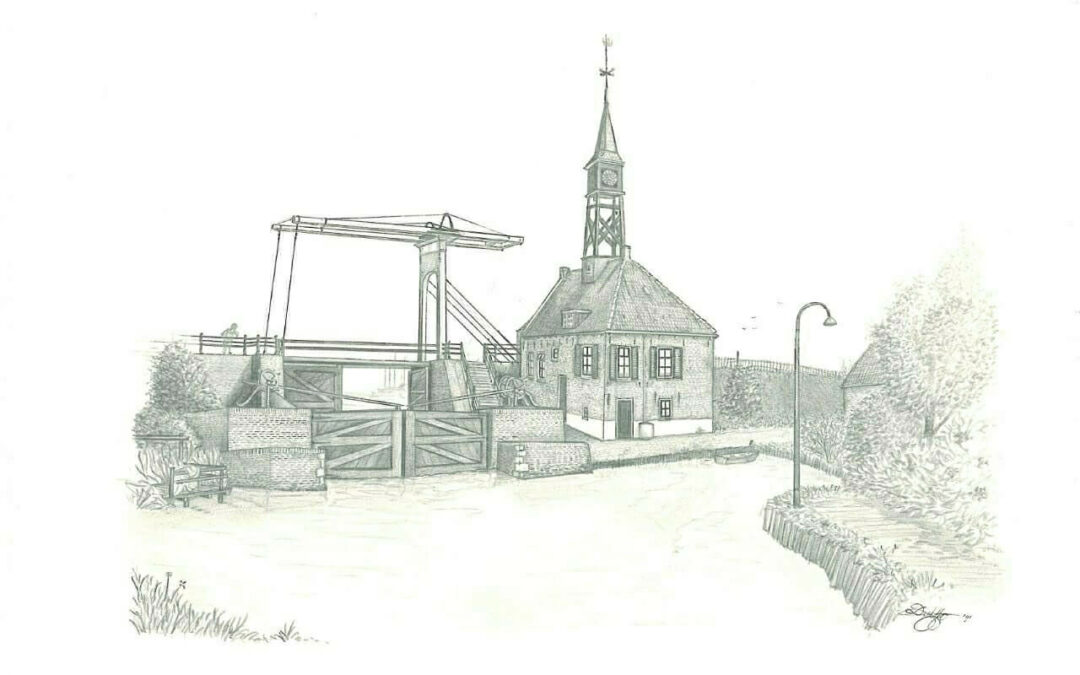 potloodtekening-1991-Hindelopen-sluis