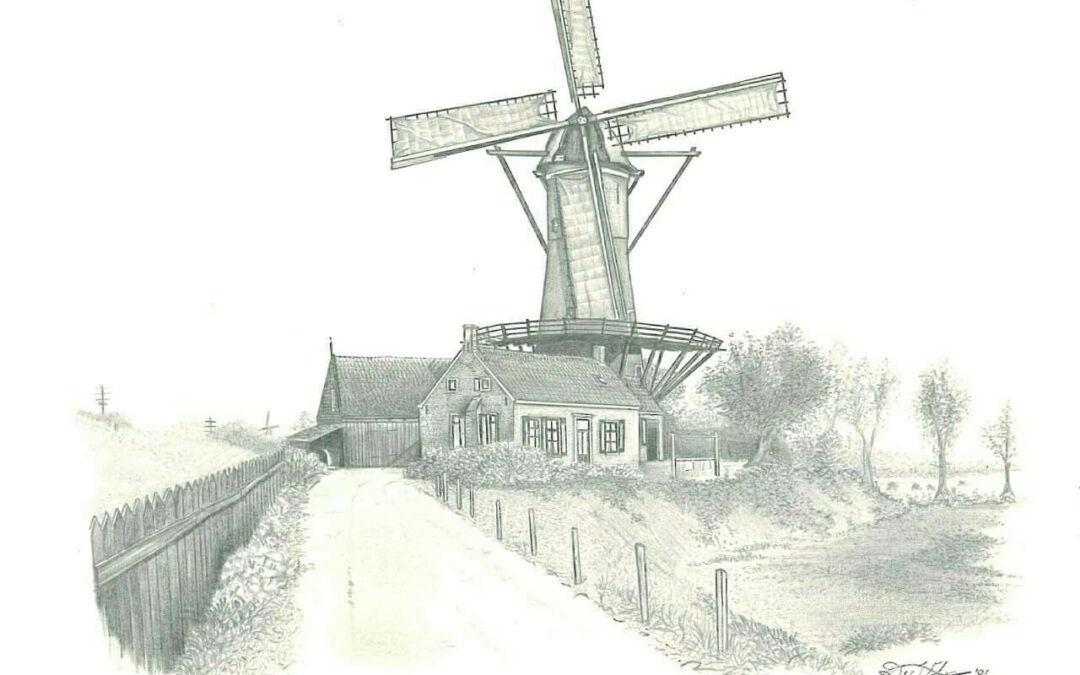 potloodtekening-1991-Middelburg-molen-voor-1940