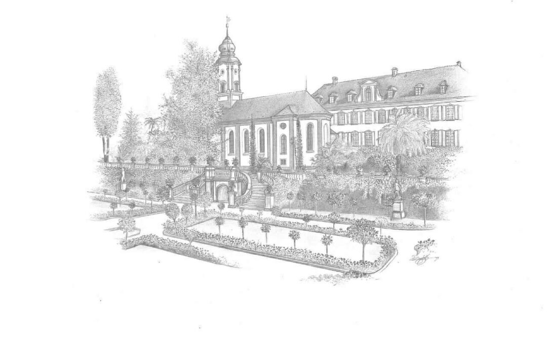 potloodtekening-1993-Mainau-Rosengarten