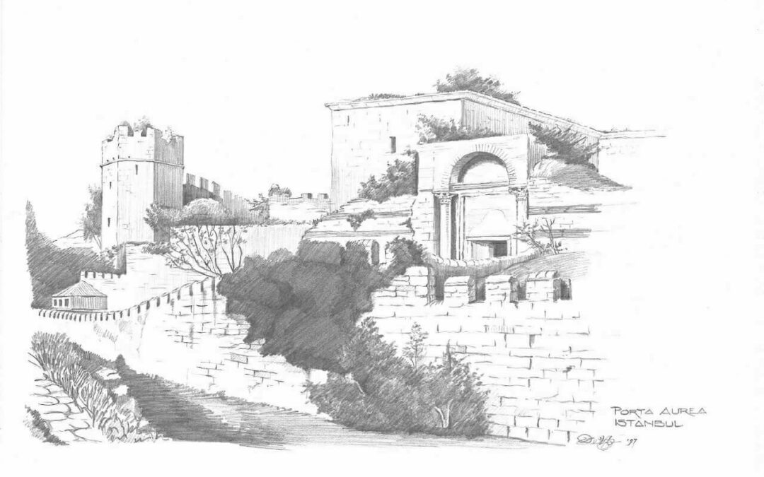 potloodtekening-1997-Istanbul-Porta-Aurea