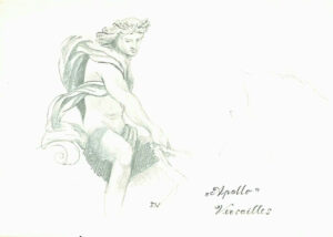 potloodtekening 2000 Apollo Park van Versailles