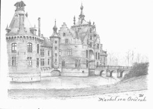 potloodtekening 2000 Ooidonk Kasteel Ooidonk