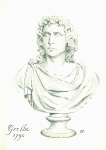 potloodtekening 2001 buste Johann Wolfgang von Goethe